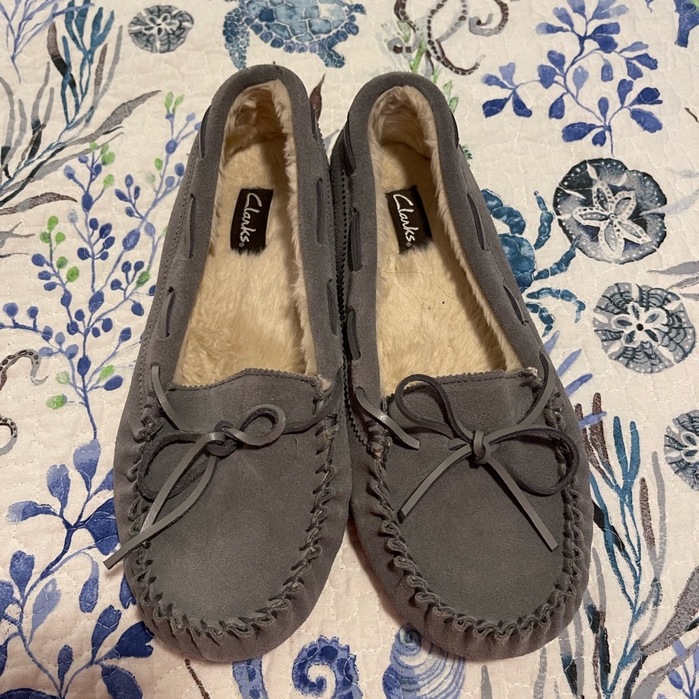 Clarks Gray Moccasins